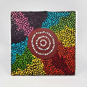 Aboriginal Australian Ngura Dot Painting Canvas Tjukurpa Dreaming Tracks Anangu